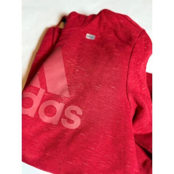 Adidas Womens Red maroon Hoodie Sweatshirt M 12-14 Logo Print Drawstring Comfor - Picture 14 of 15